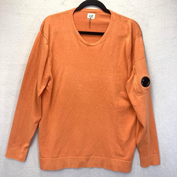 C.P. Company Italy Sweater Mens XL (52) Orange Lens Crewneck Pullover Jumper - Picture 1 of 14